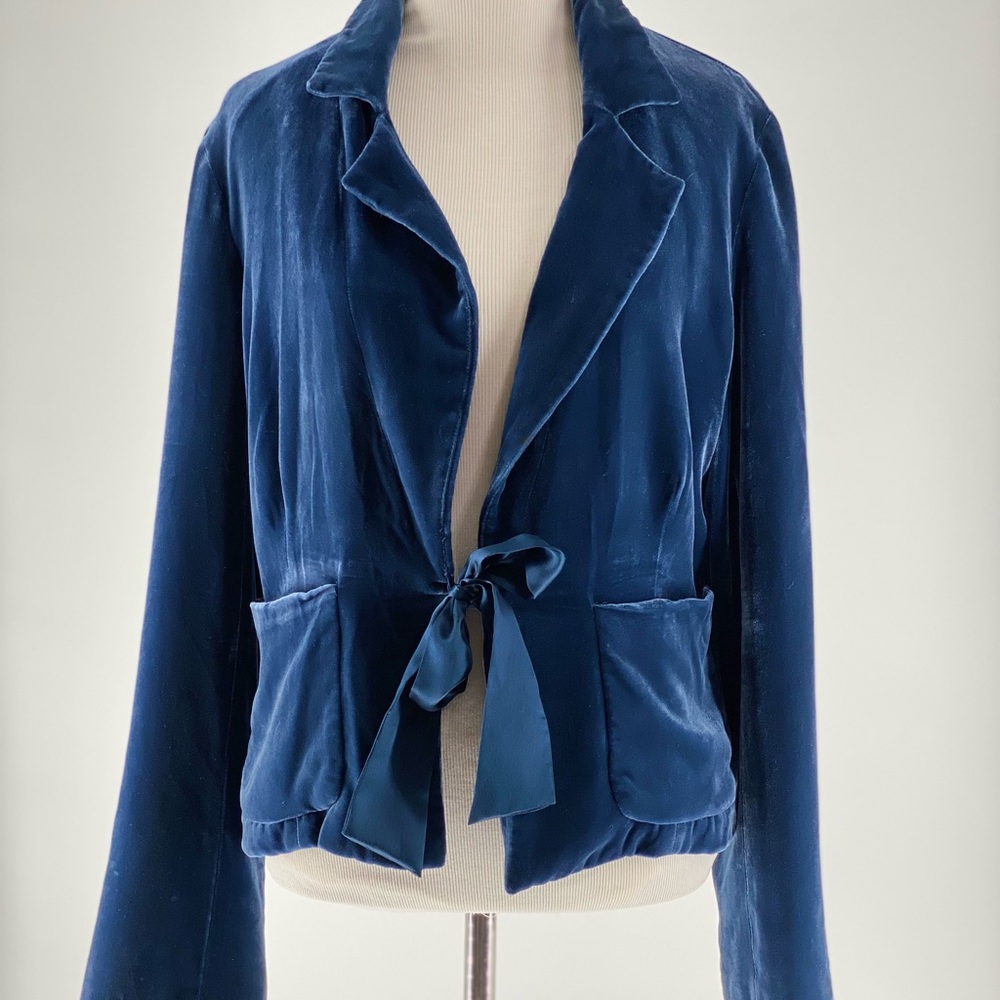 Boden Velvet Blazer Blue Size 14